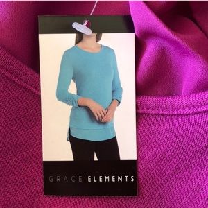 NWT Grace Elements 3/4 sleeve blouse top